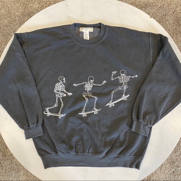 urban outfitters skateboard skeletons sweatshirt - Picture 5 of 8